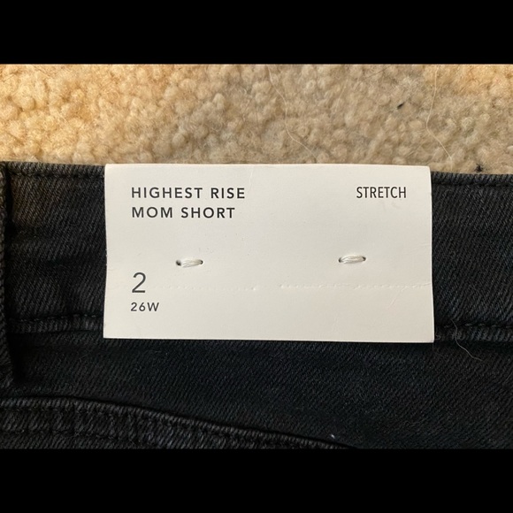 AE Stretch Highest Waist Crossover Denim Mom Short - Picture 3 of 4